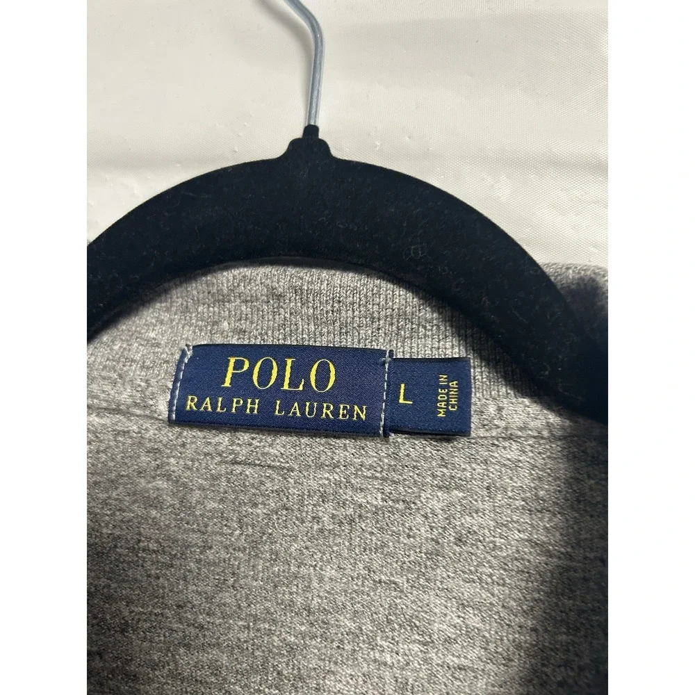 Polo Ralph Lauren Rugby Shirt Men's Large Gray Preppy College Pony‎ Collared